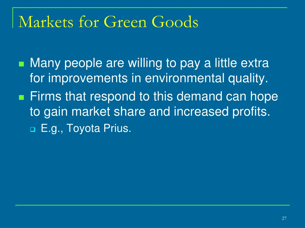 markets for green goods