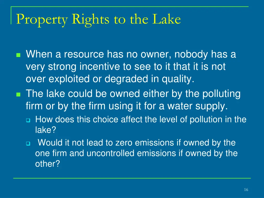 property rights to the lake