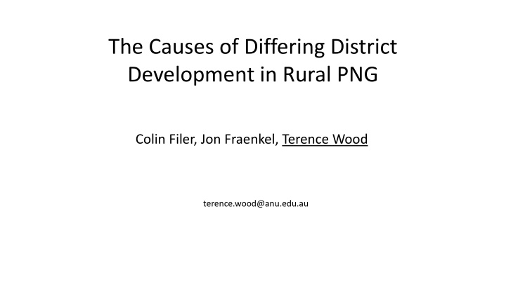 the causes of differing district development