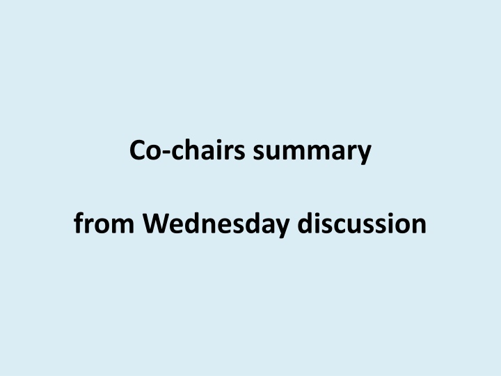 co chairs summary