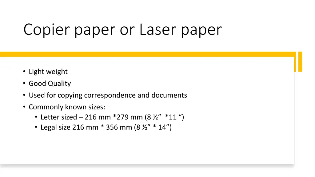 copier paper or laser paper