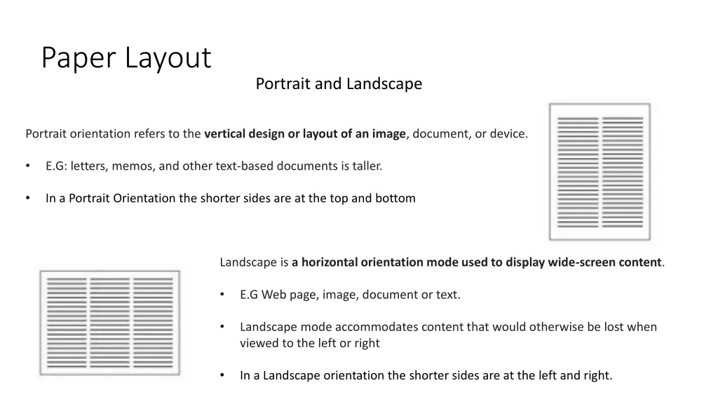 paper layout