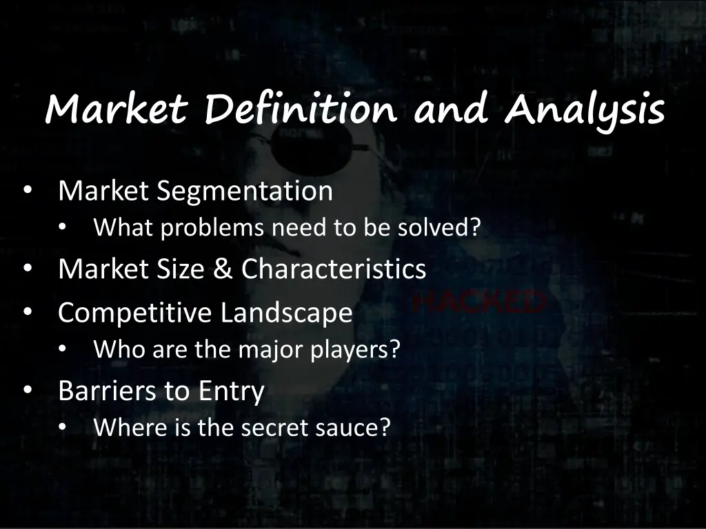 market definition and analysis