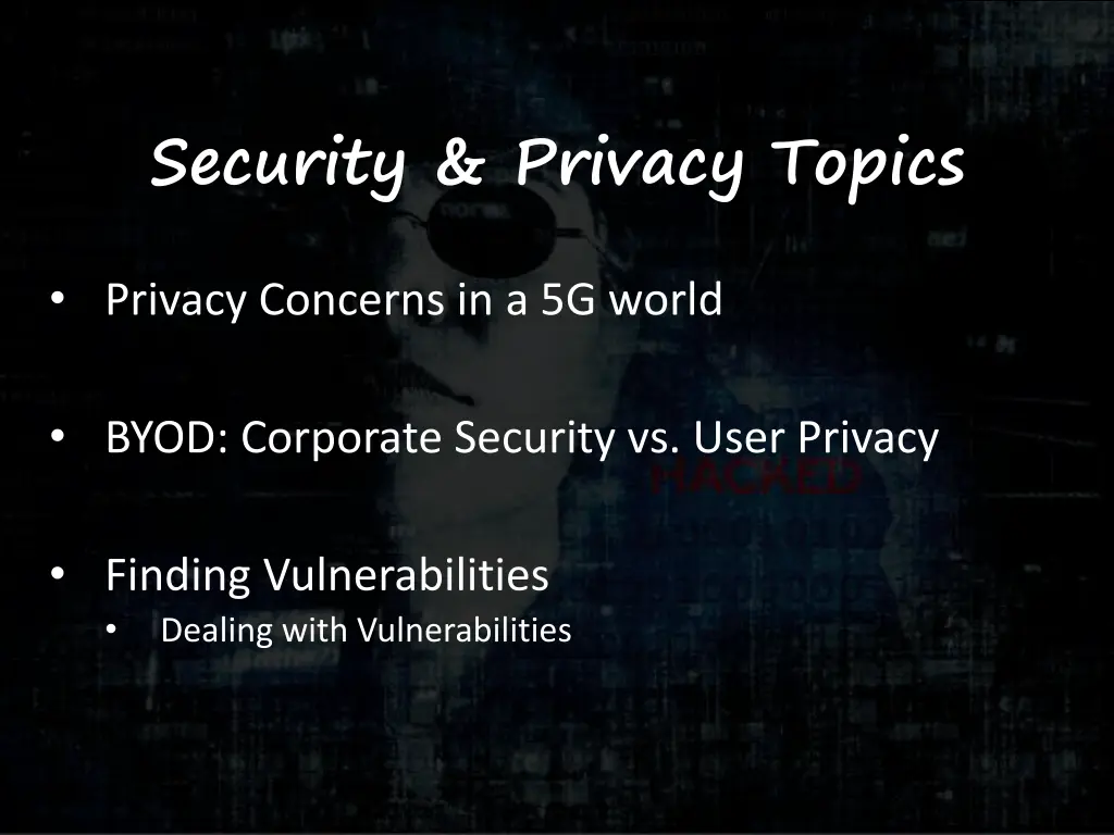 security privacy topics