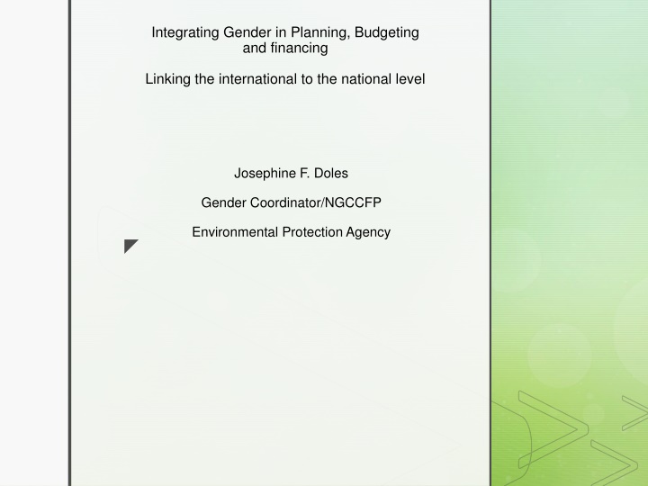 integrating gender in planning budgeting