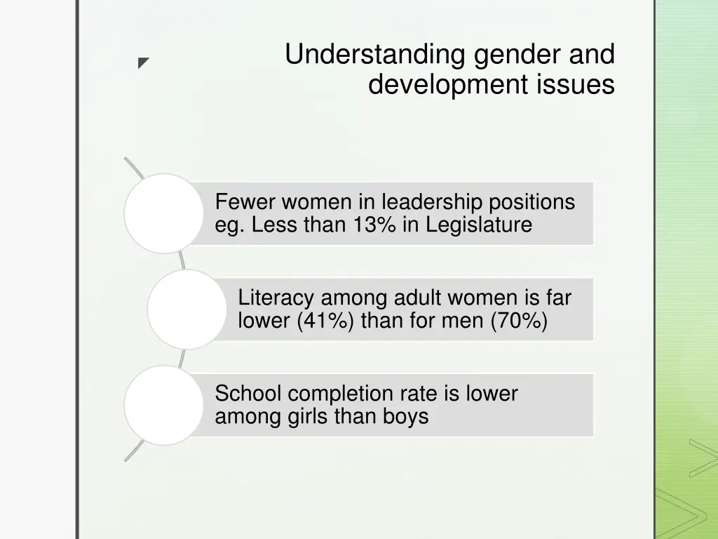 understanding gender and development issues