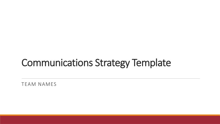 communications strategy template communications