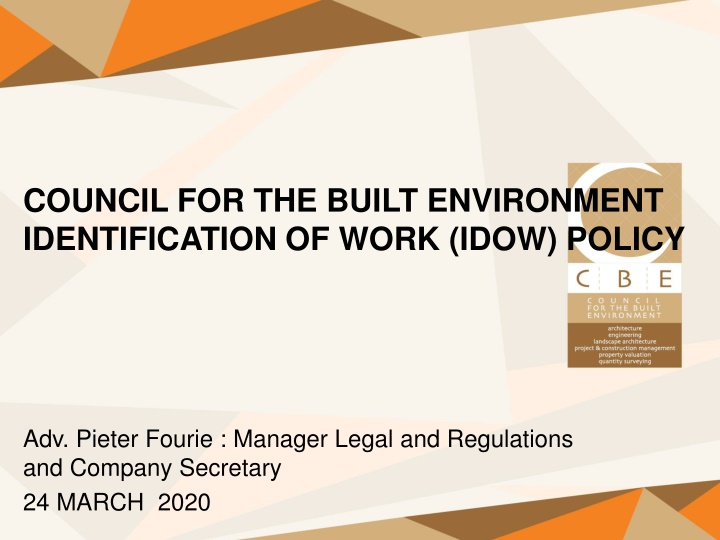 council for the built environment identification