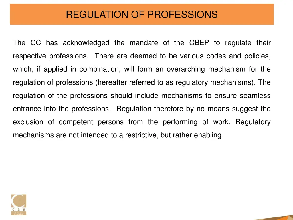 regulation of professions