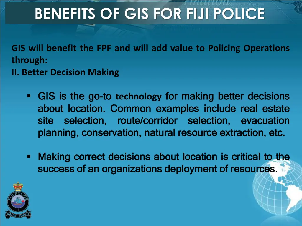 benefits of gis for fiji police 1