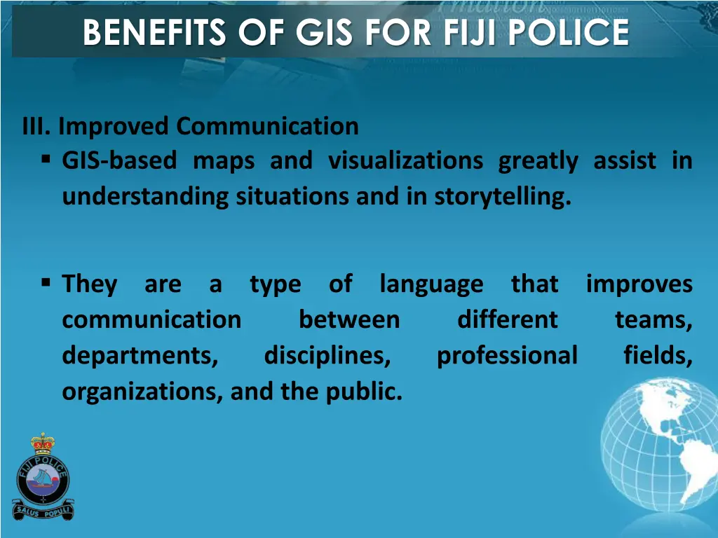 benefits of gis for fiji police 2