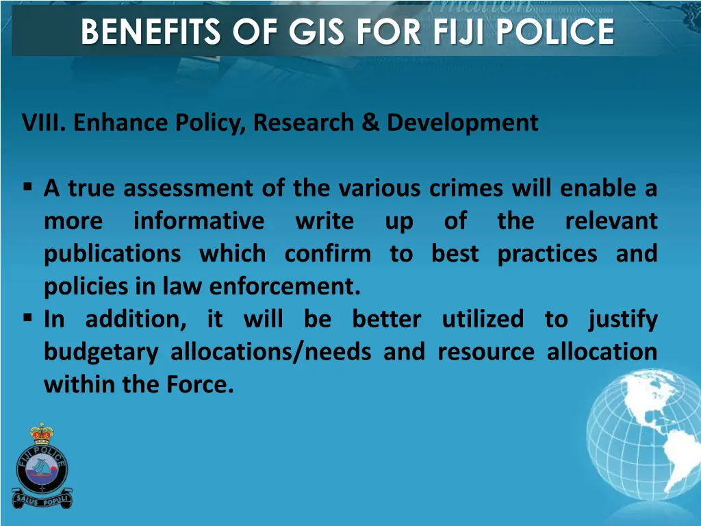 benefits of gis for fiji police 7