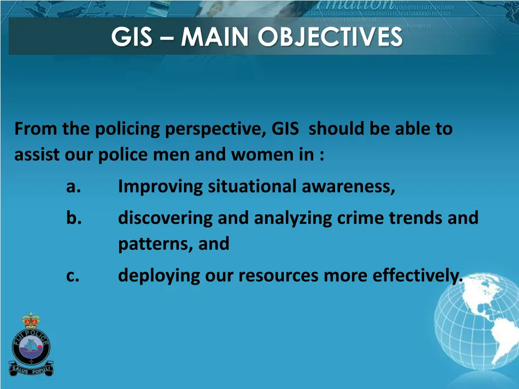 gis main objectives