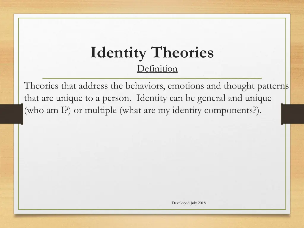 identity theories definition