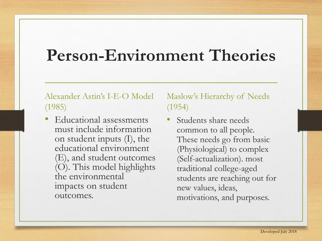 person environment theories 1