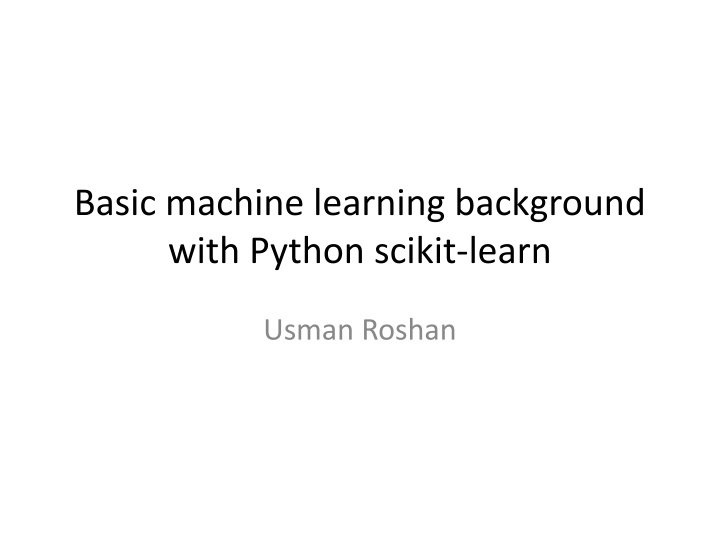 basic machine learning background with python