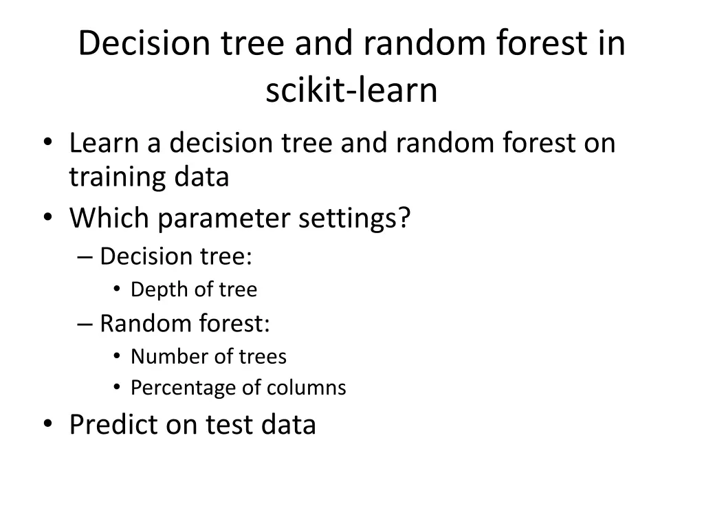 decision tree and random forest in scikit learn