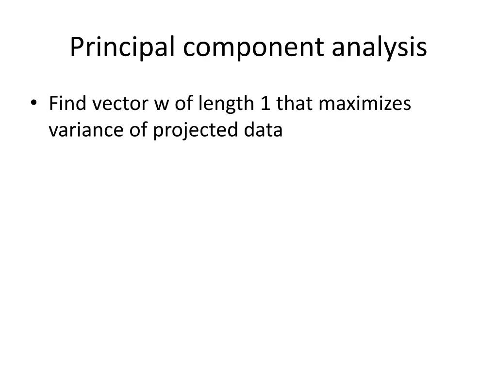 principal component analysis