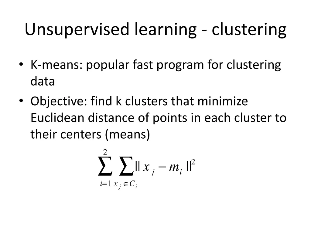 unsupervised learning clustering