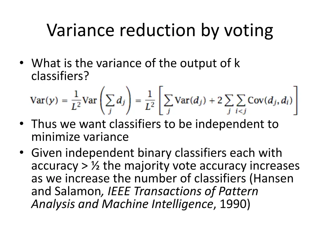 variance reduction by voting