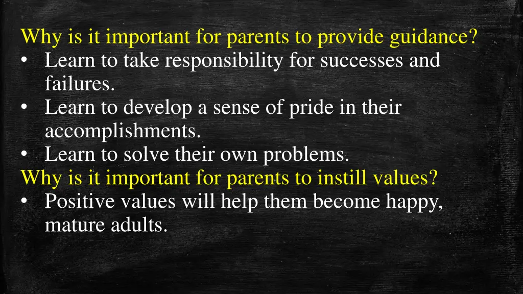 why is it important for parents to provide