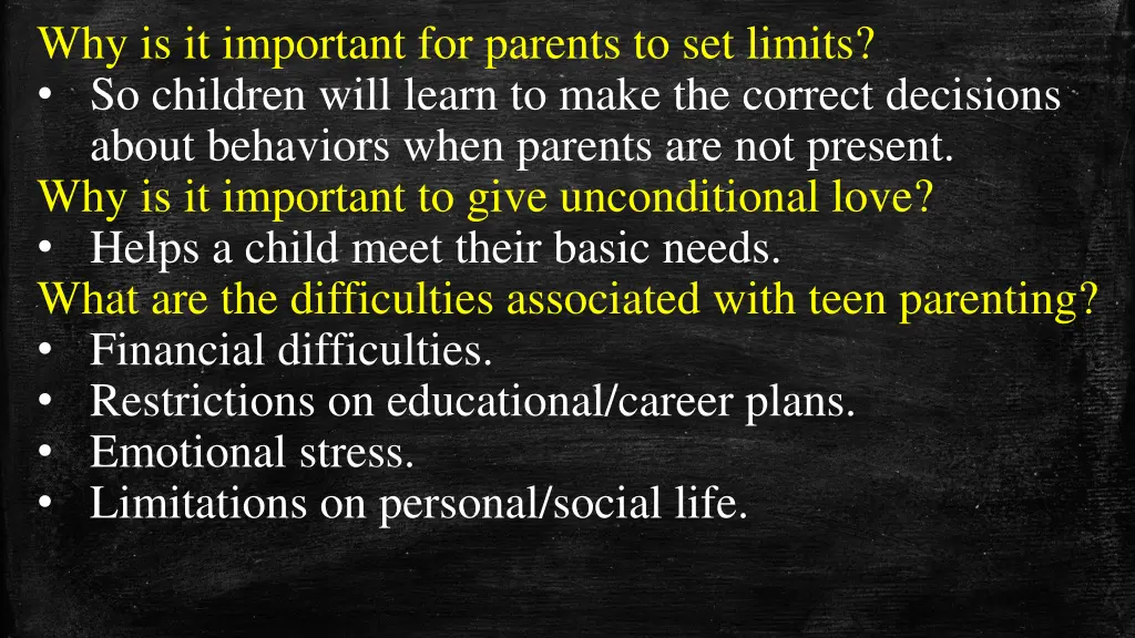 why is it important for parents to set limits