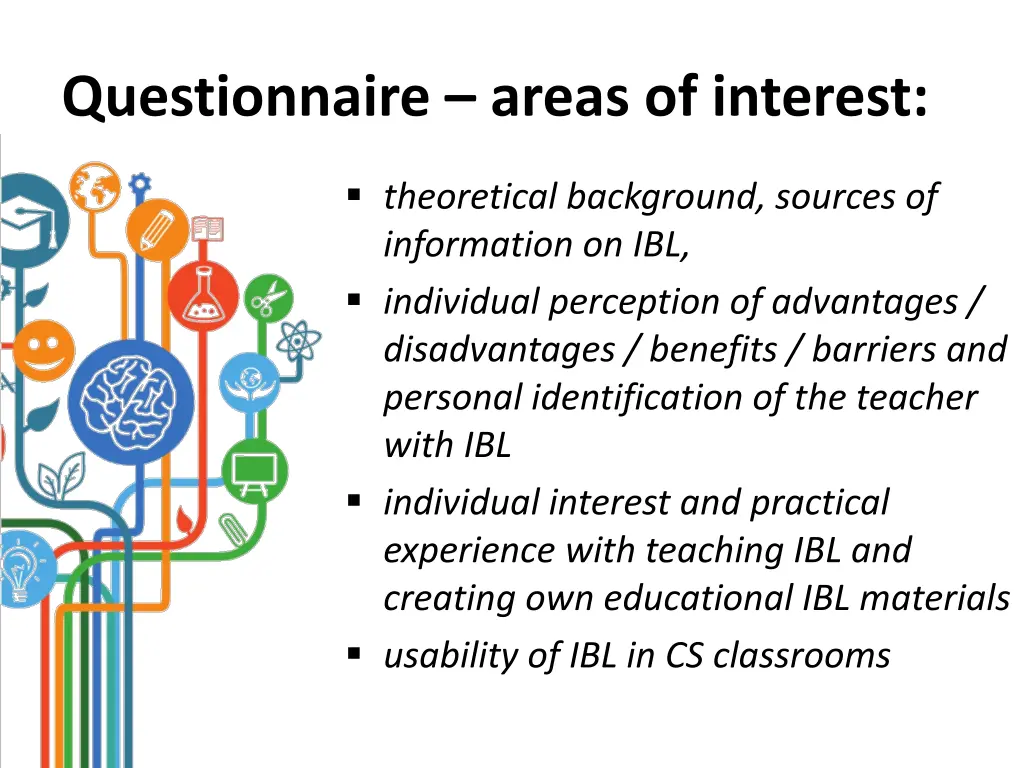 questionnaire areas of interest