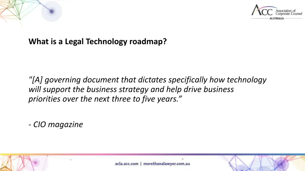 what is a legal technology roadmap