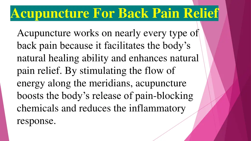 acupuncture for back pain relief