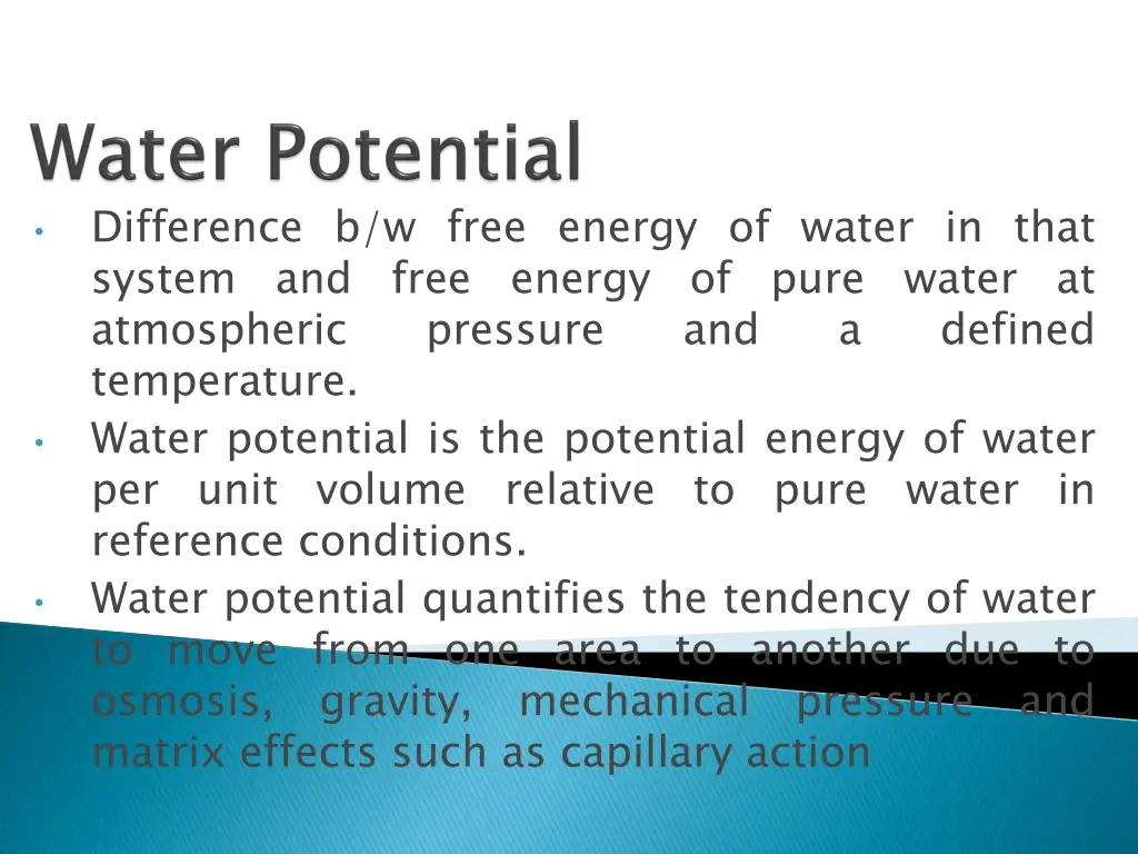 difference b w free energy of water in that