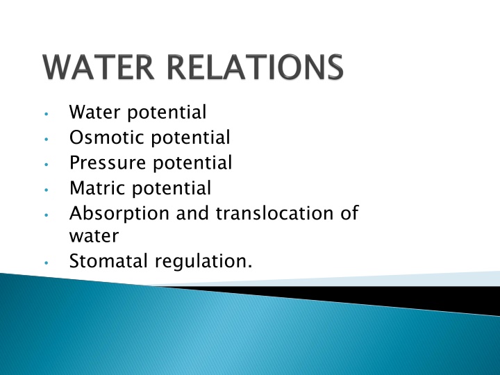 water potential osmotic potential pressure