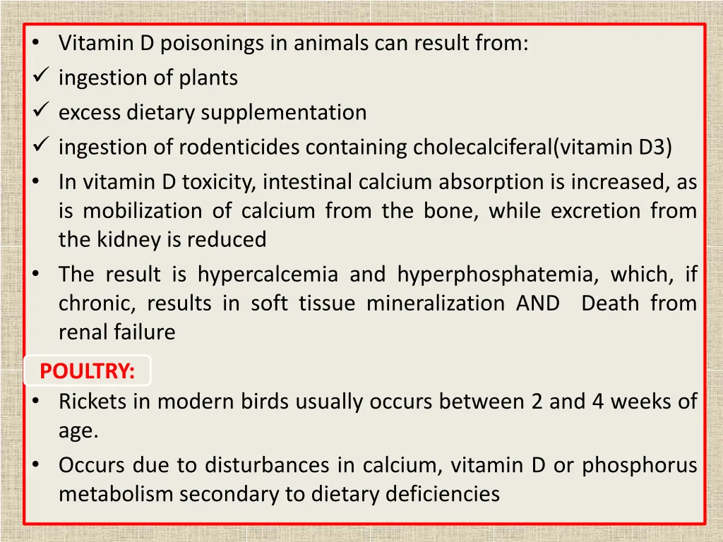 vitamin d poisonings in animals can result from