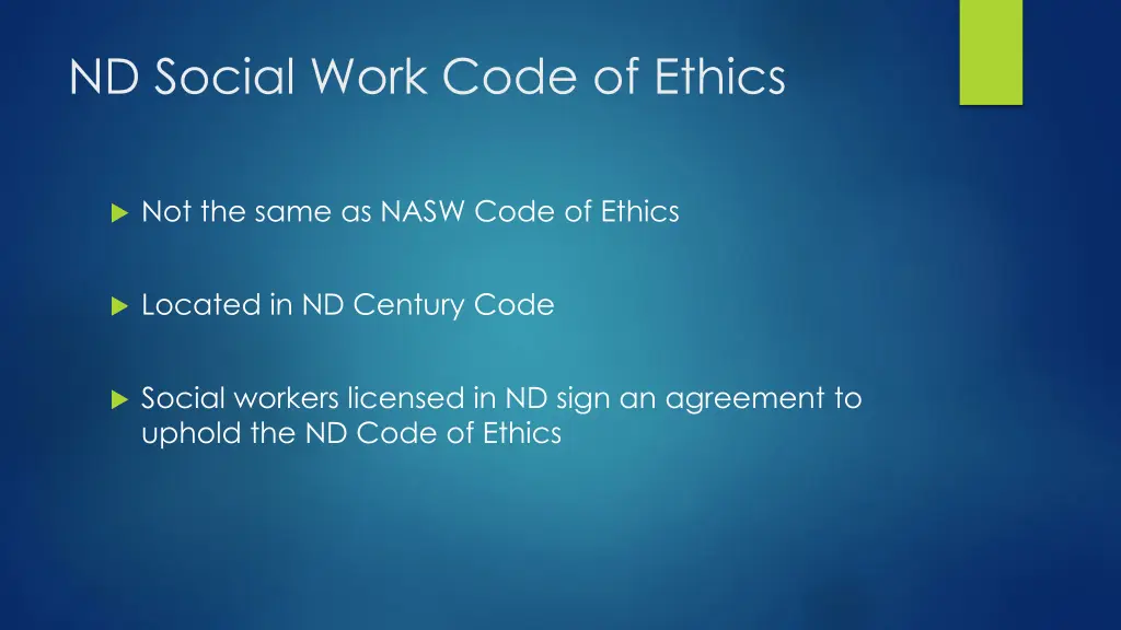 nd social work code of ethics