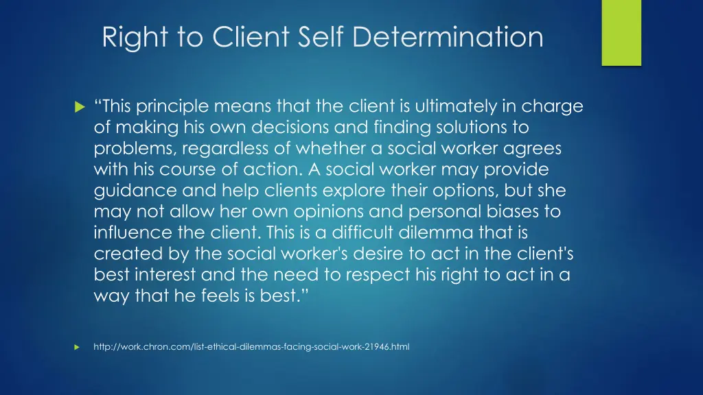 right to client self determination