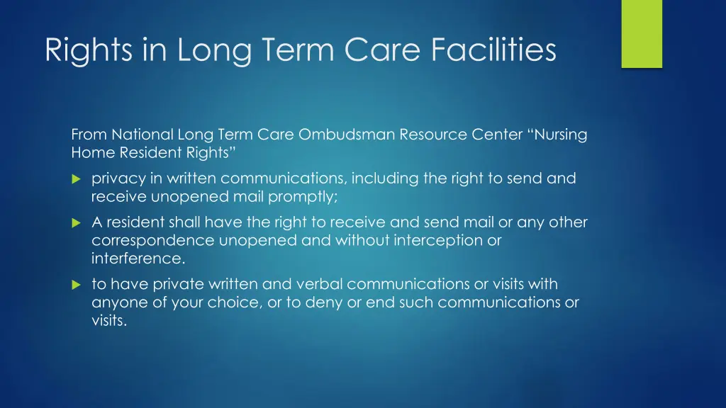 rights in long term care facilities