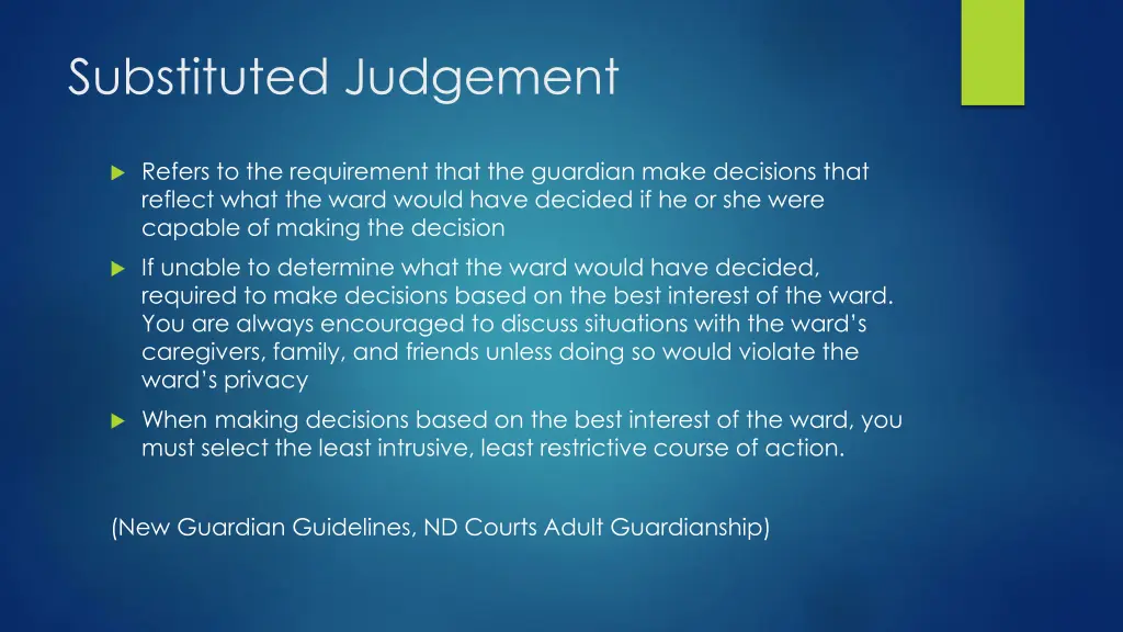 substituted judgement