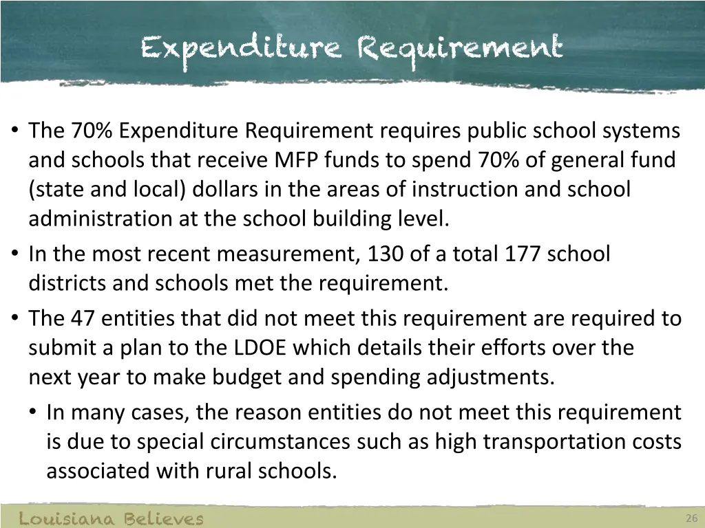 expenditure requirement 1