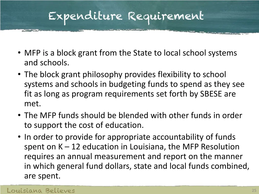 expenditure requirement