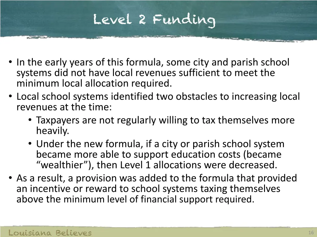 level 2 funding