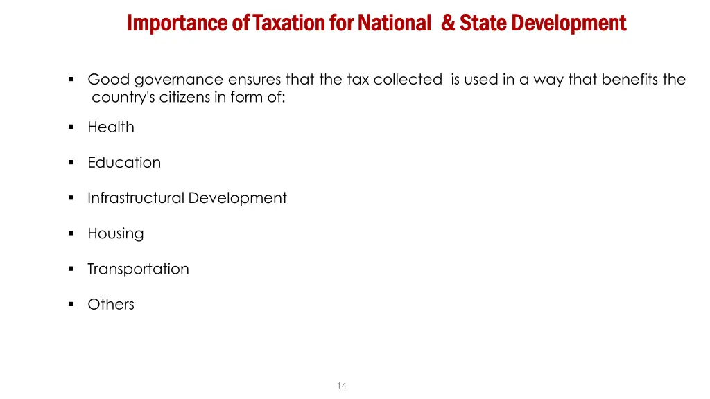 importance of taxation for national state