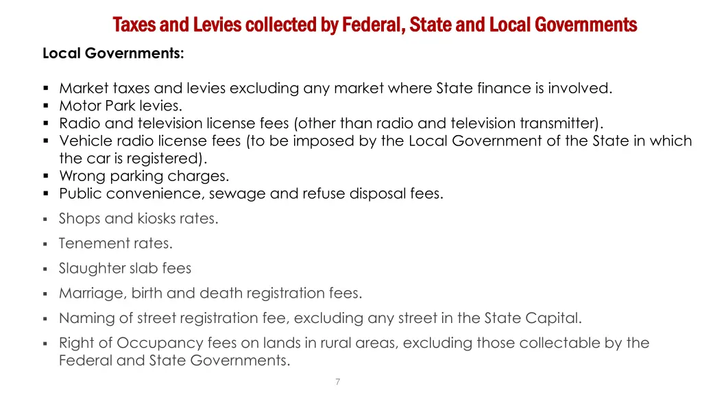 taxes and levies collected by federal state 2