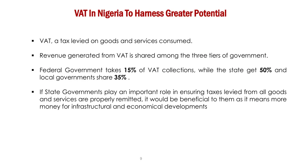 vat in nigeria to harness greater potential