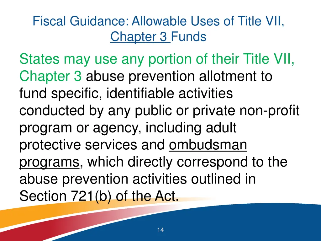 fiscal guidance allowable uses of title