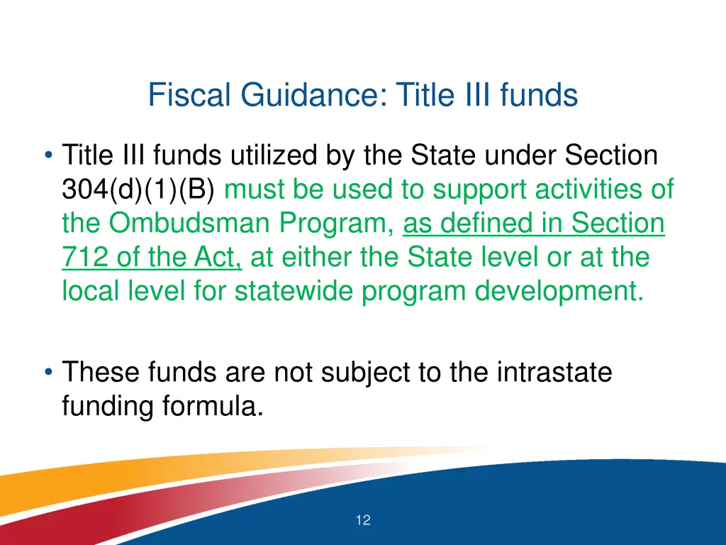 fiscal guidance title iii funds