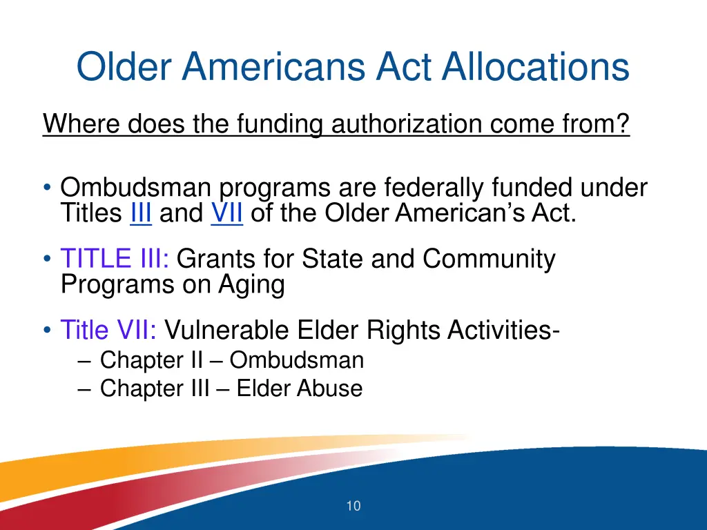 older americans act allocations