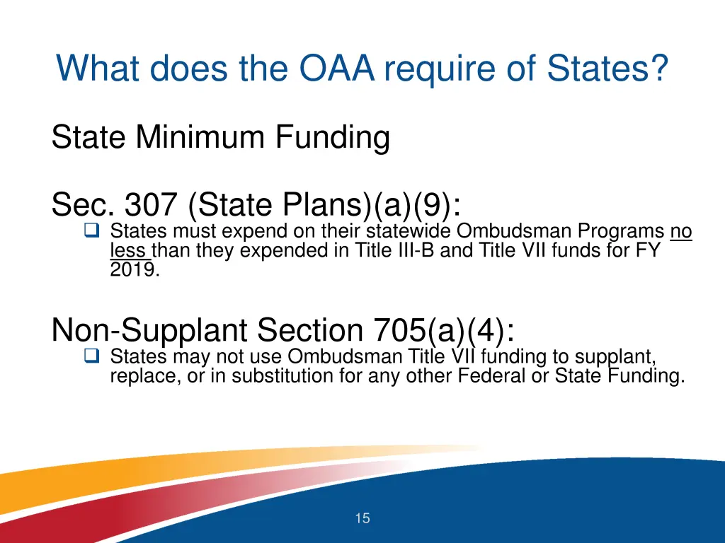 what does the oaa require of states