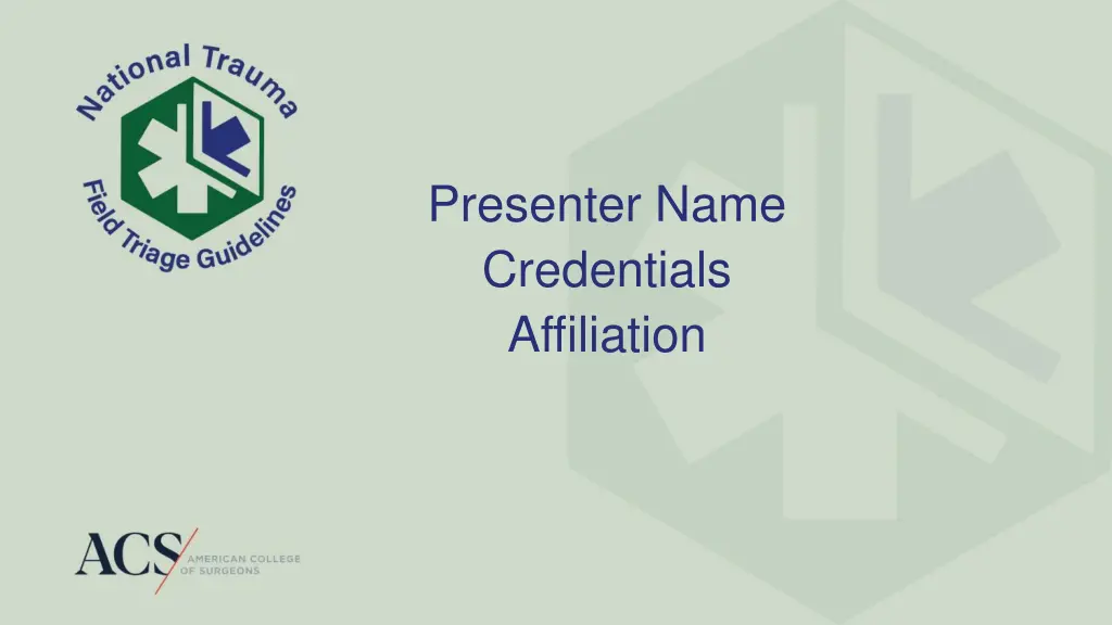 presenter name credentials affiliation