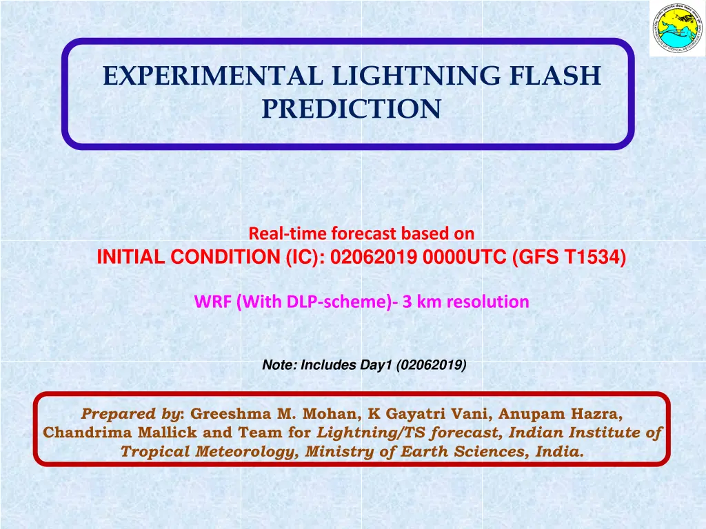 experimental lightning flash prediction