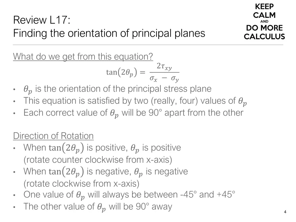 review l17 finding the orientation of principal 2