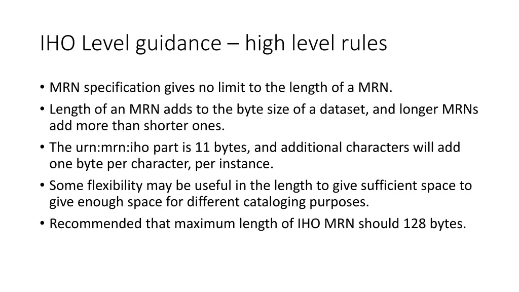 iho level guidance high level rules 1